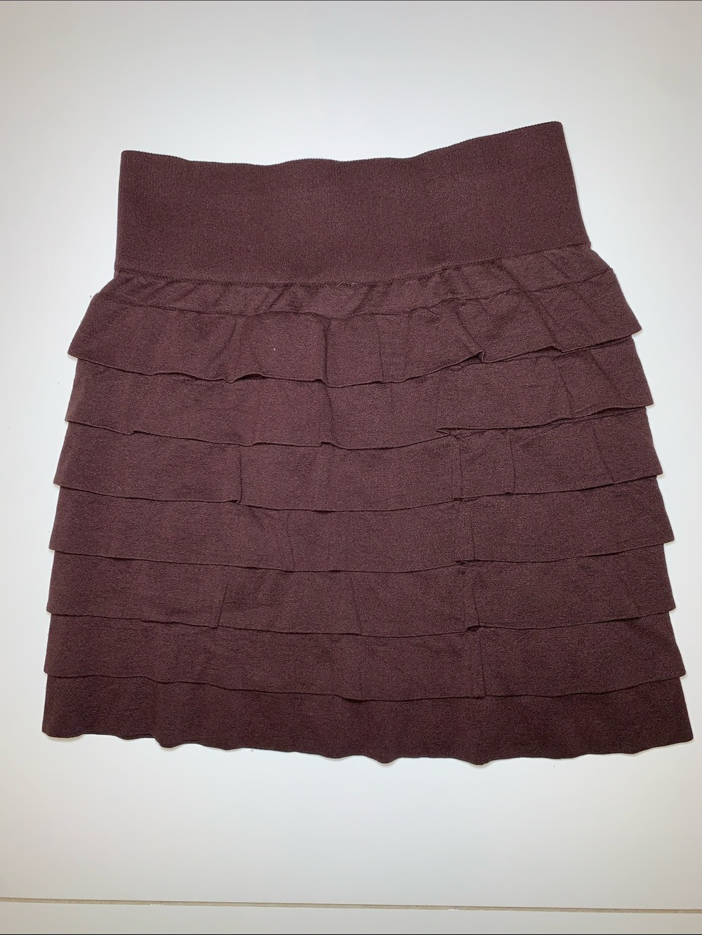Y2K ERA - Tiered Ruffle Mini Skirt - Dark Brown